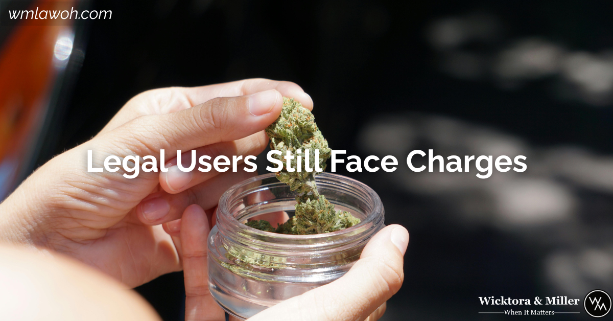 Image of legal weed in Ohio with text explaining Legal User Still Face Charges of Marijuana OVIs